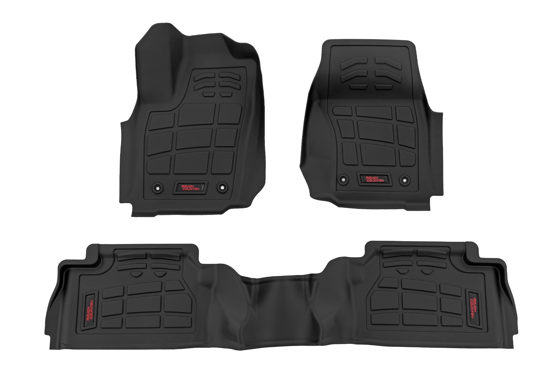 Rough Country Sure-Fit Floor Mats Front & Rear TRD PRO Double Cab Toyota Tacoma (24-26)