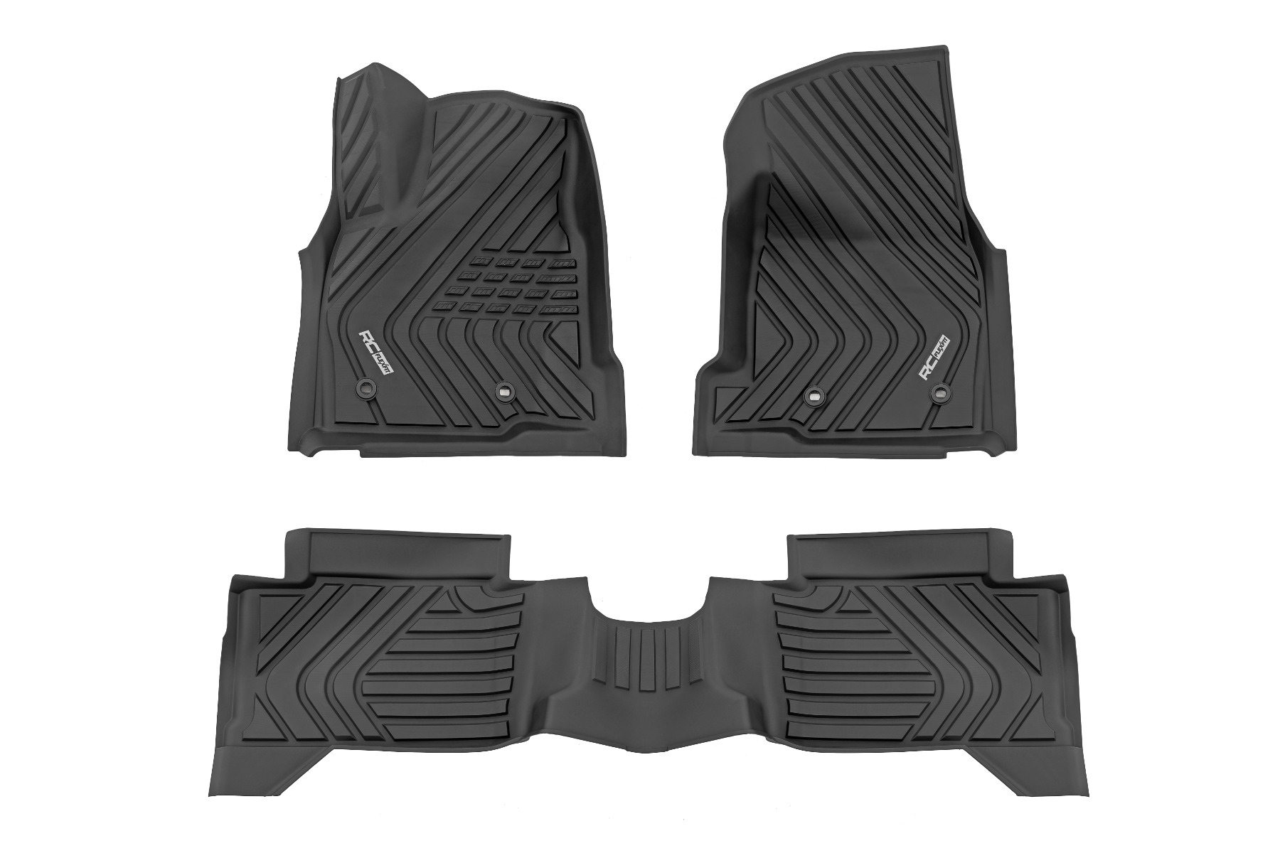 Rough Country Flex Fit Floor Mats Front & Rear Crew Toyota Tacoma 2WD/4WD (2024-2026)