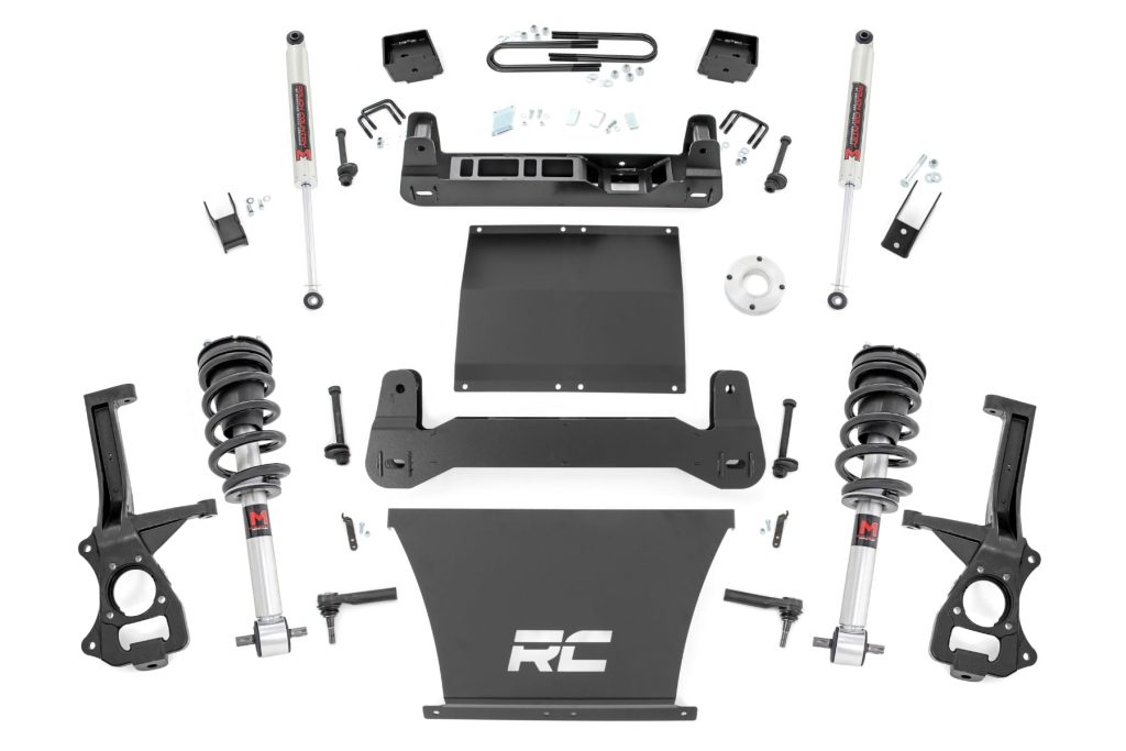 Rough Country 6 Inch Lift Kit Mono Leaf Rear M1 Struts/M1 Chevy Silverado 1500 (25-26)
