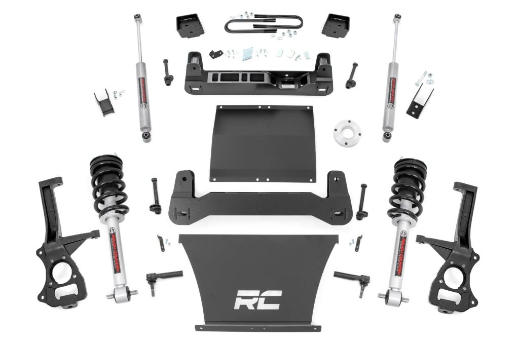 Rough Country 6 Inch Lift Kit Mono Leaf Rear N3 Struts Chevy Silverado 1500 (25-26)