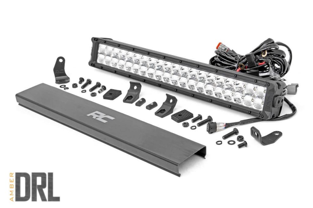 Rough Country 20 Inch Chrome Series LED Light Bar Dual Row Amber DRL
