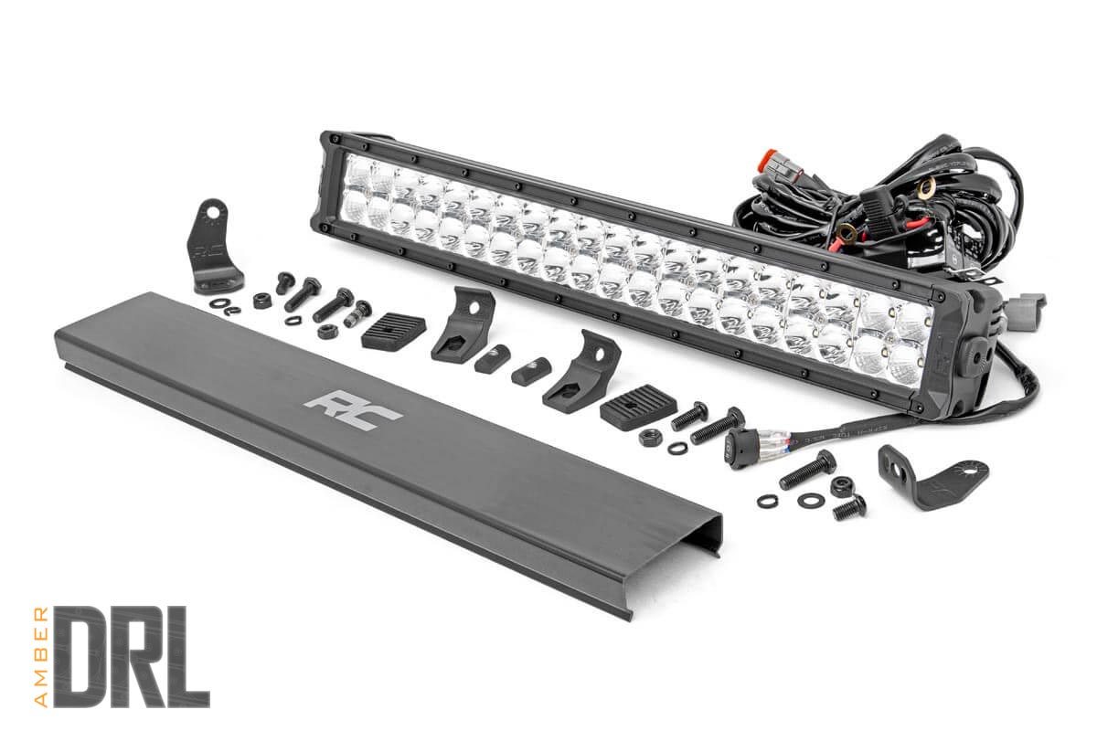 Rough Country 20 Inch Chrome Series LED Light Bar Dual Row Amber DRL