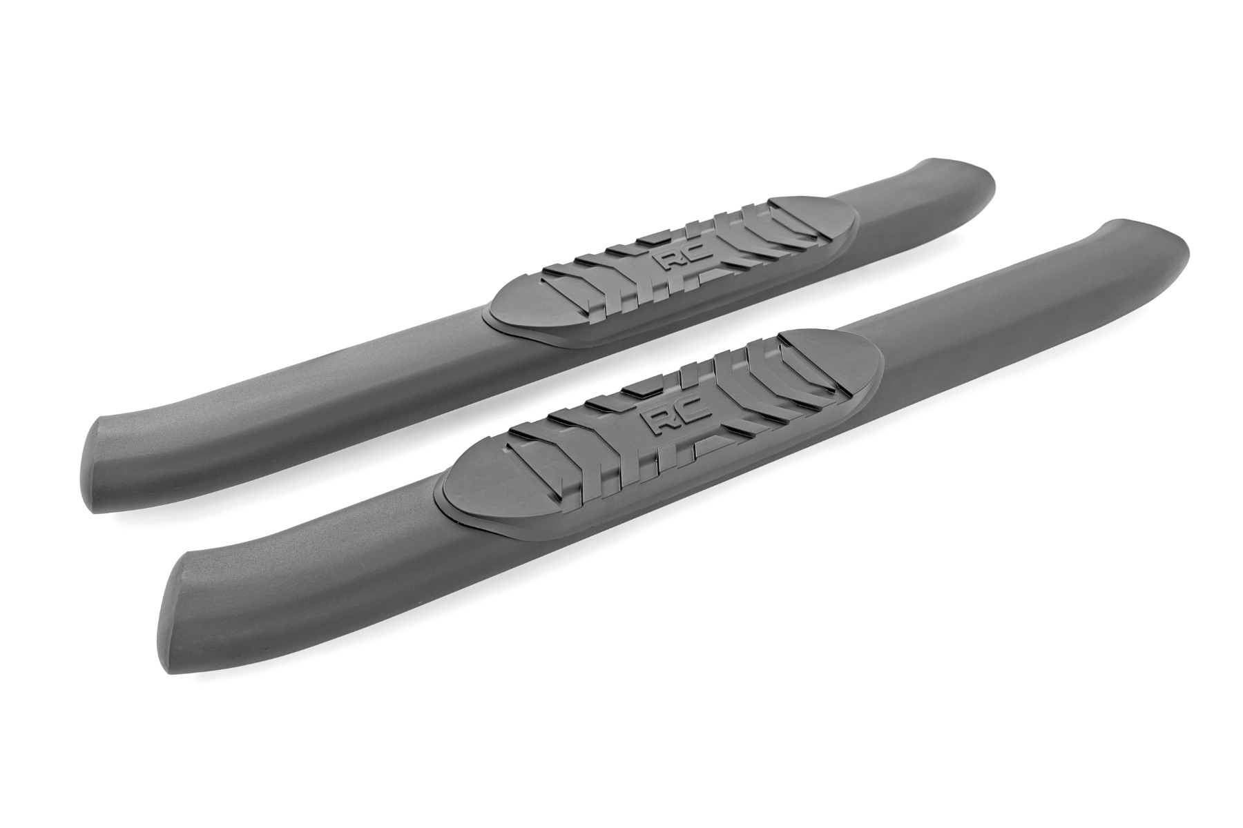 Rough Country Oval Nerf Steps 2-Door Black Ford Bronco (2 Door) 4WD (2021-2026)