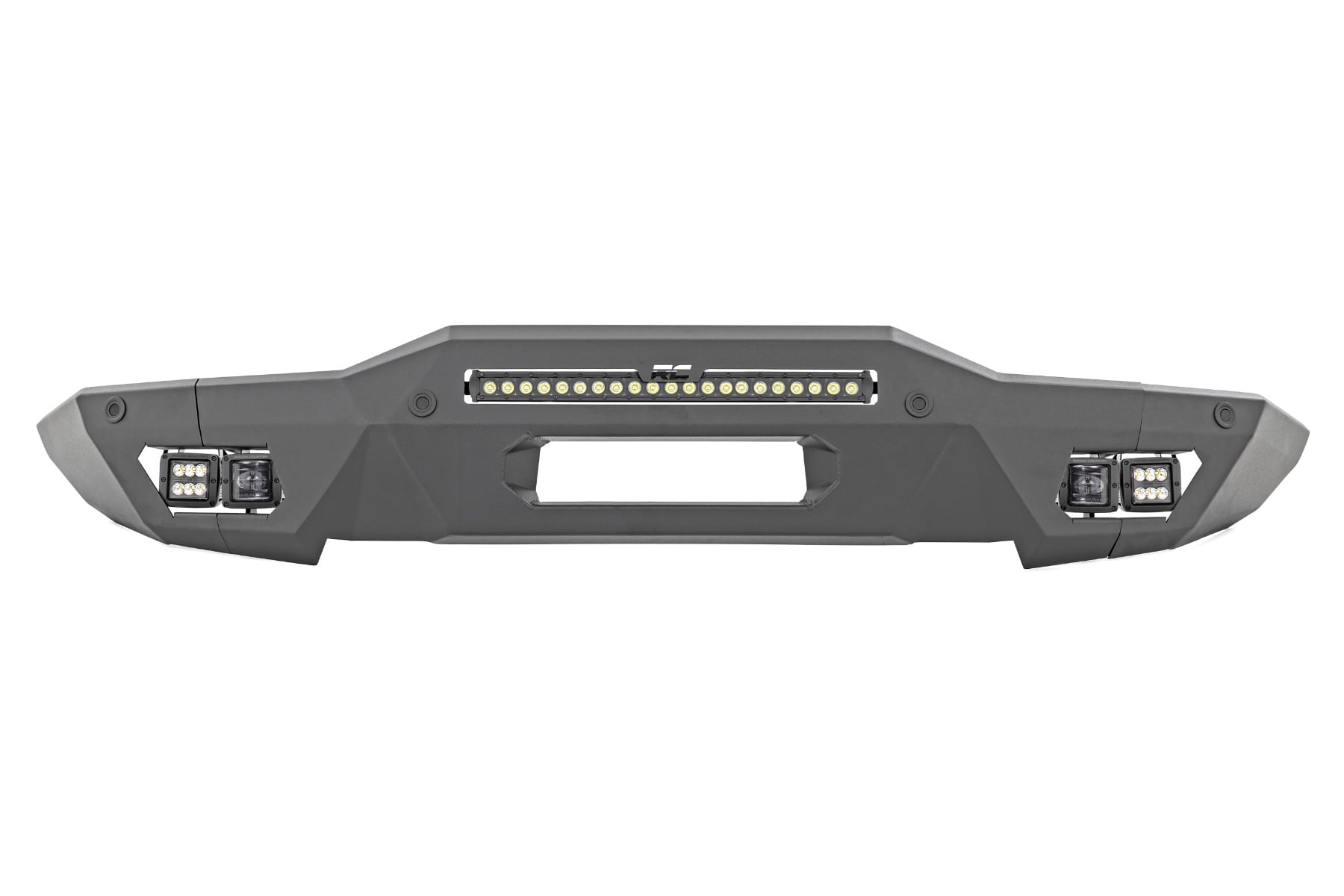 Rough Country Front Bumper Modular Full Wings Flood Fog Ford Bronco 4WD (21-26)