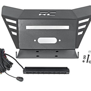 Rough Country Winch Plate 10β³ Black Slimline Honda Pioneer 520