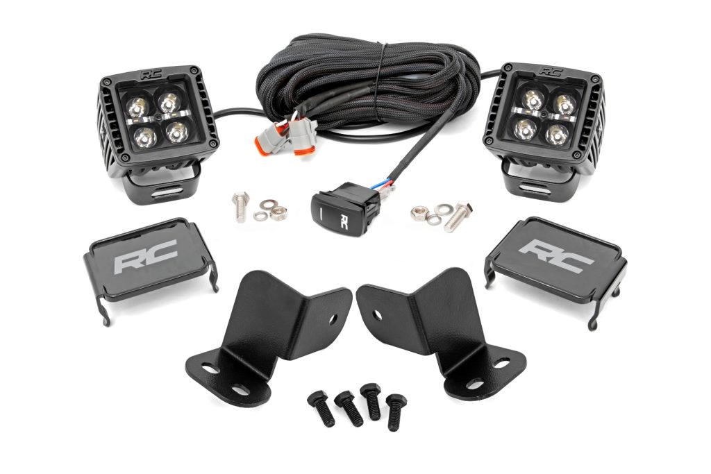 Rough Country LED Light Kit Rear Mount 2″ Black Pair White DRL Segway 570 F