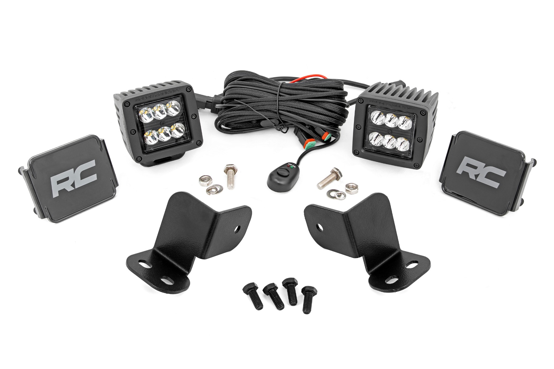 Rough Country LED Light Kit Rear Mount 2″ Black Pair Segway 570 F