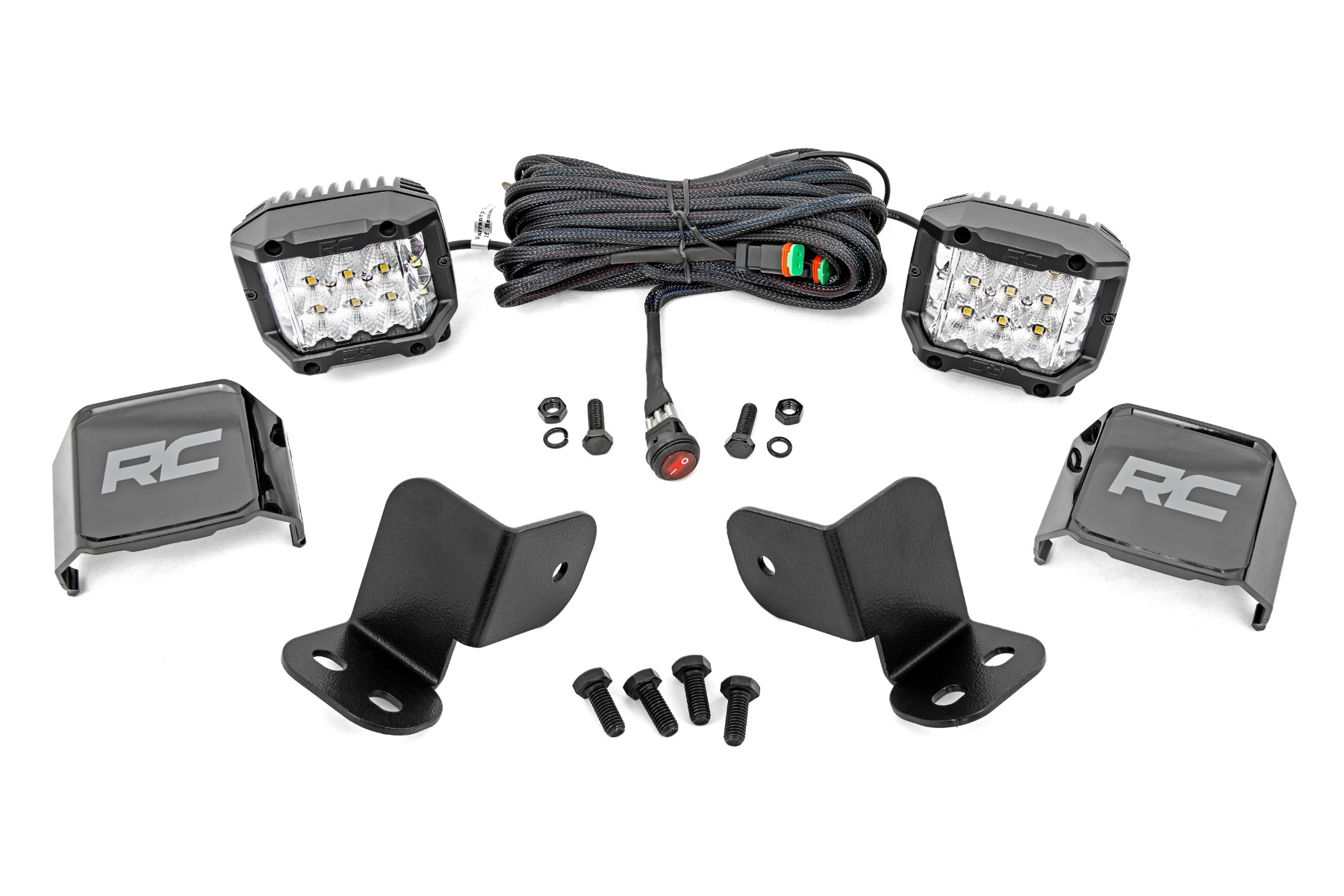 Rough Country LED Light Kit Rear Mount 3β³ Chrome Pair Wide Angle Segway 570 F
