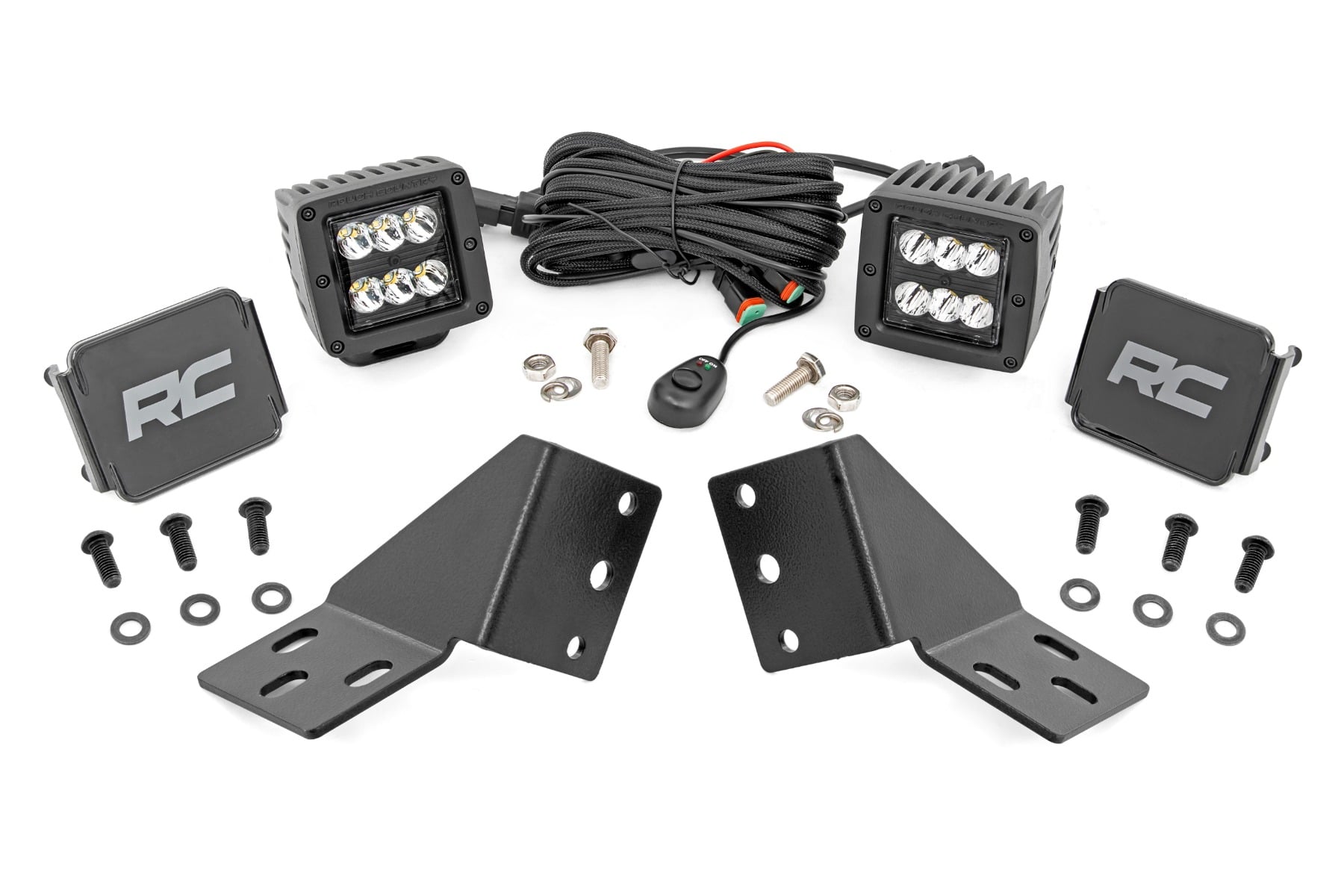 Rough Country LED Light Kit Rear Mount 2″ Black Pair CFMOTO UFORCE U10 Pro