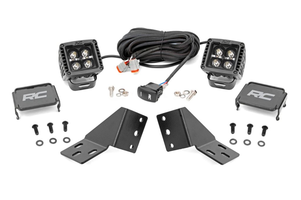 Rough Country LED Light Kit Rear Mount 2β³ Black Pair Amber DRL CFMOTO UFORCE U10 Pro