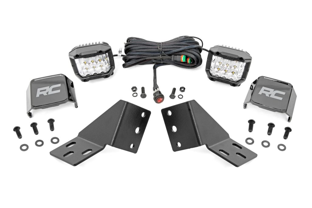 Rough Country LED Light Kit Rear Mount 3β³ Chrome Pair Wide Angle CFMOTO UFORCE U10 Pro