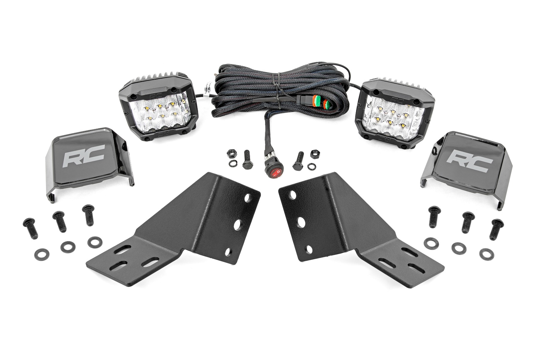 Rough Country LED Light Kit Rear Mount 3β³ Chrome Pair Wide Angle CFMOTO UFORCE U10 Pro