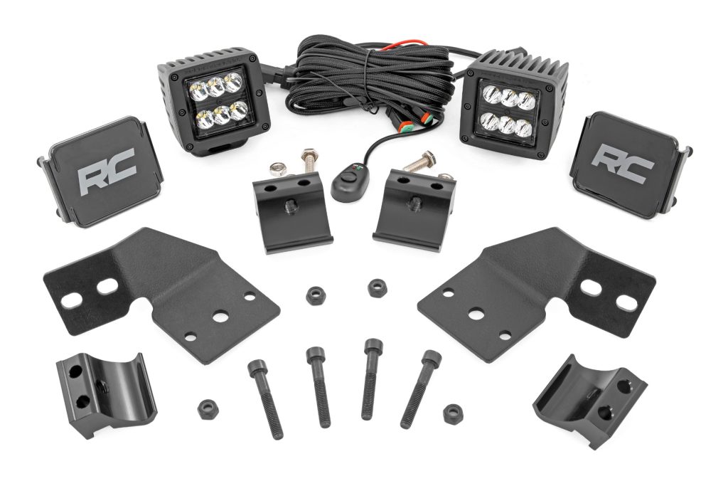 Rough Country LED Light Kit Front Mount 2″ Black Pair Polaris XPEDITION XP