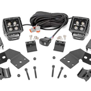 Rough Country LED Light Kit Front Mount 2″ Black Pair White DRL Polaris XPEDITION XP 5