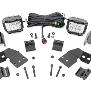 Rough Country LED Light Kit Front Mount 3″ Chrome Pair Wide Angle Polaris XPEDITION ADV 5