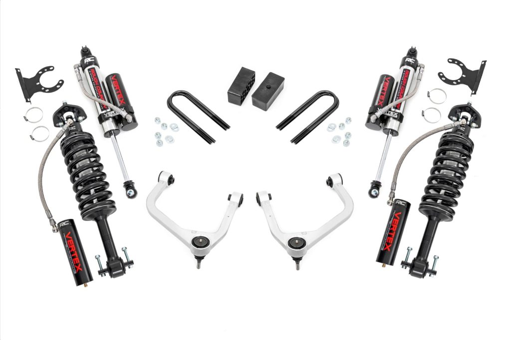 Rough Country 3.5 Inch Lift Kit Mono Leaf Rear Vertex GMC Sierra 1500 2WD/4WD (19-24)