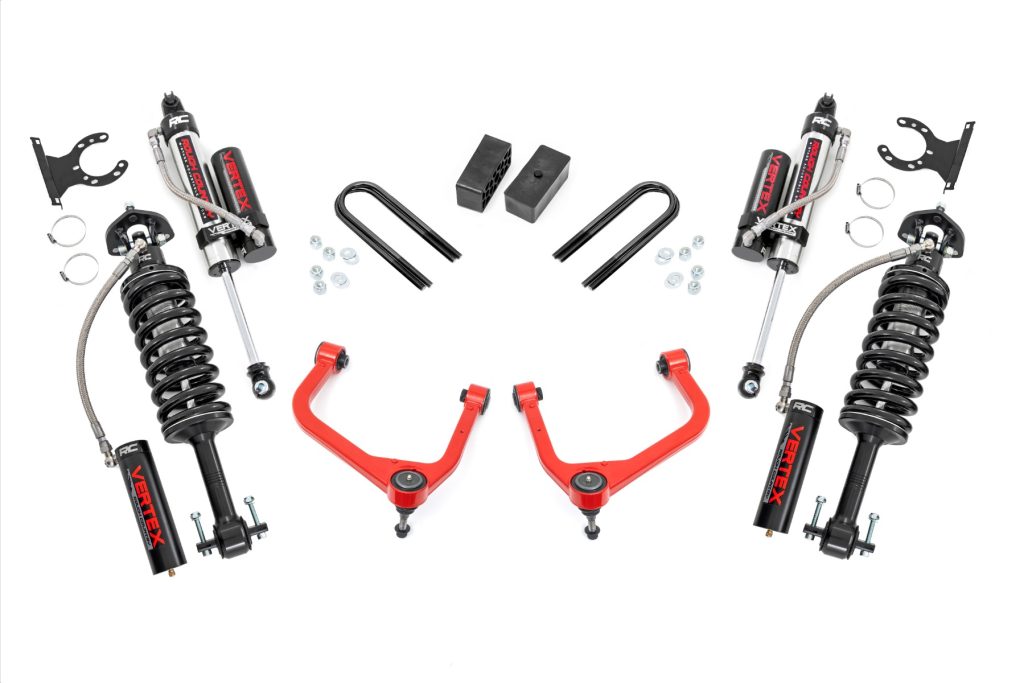 Rough Country 3.5 Inch Lift Kit Mono Leaf Rear Vertex GMC Sierra 1500 2WD/4WD (25-26)