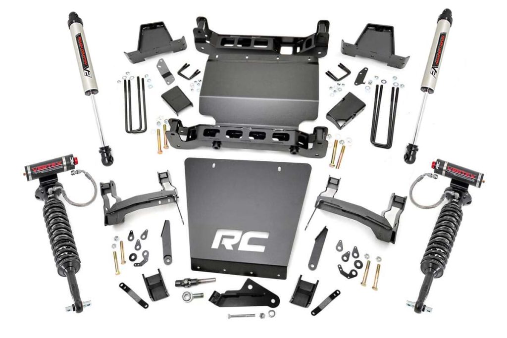 Rough Country 7 Inch Lift Kit Bracket Vertex/V2 Shks Chevy/GMC 1500 (14-16)