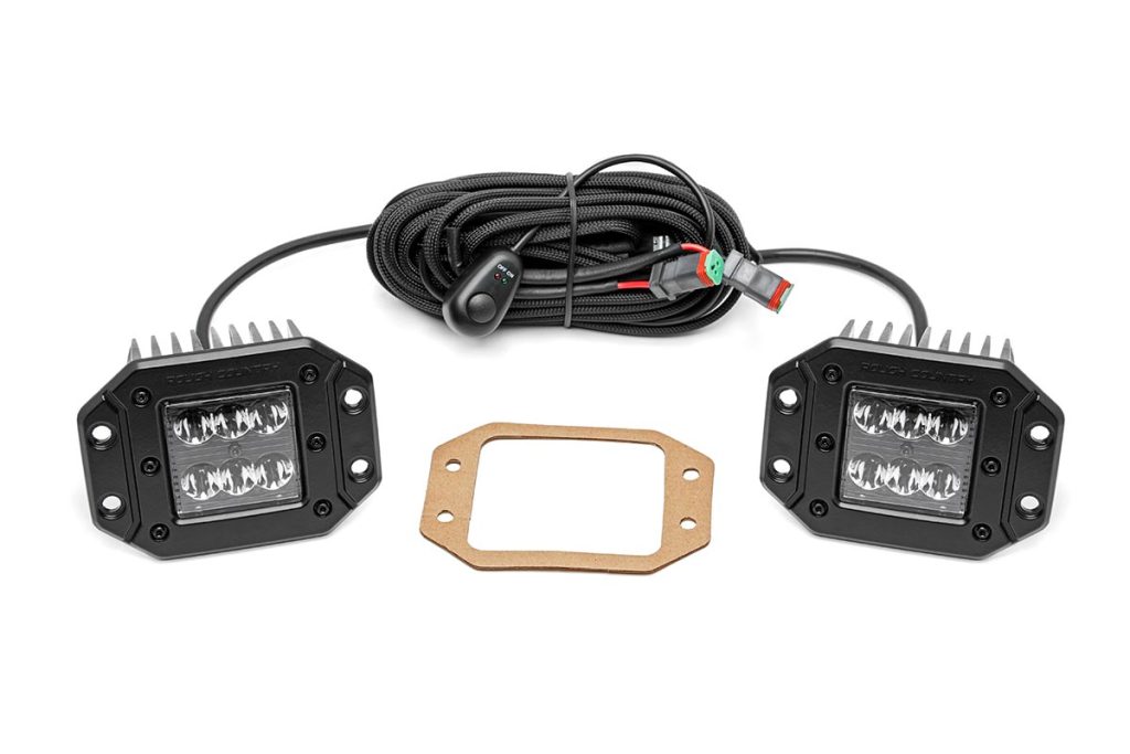 Rough Country 2 Inch Black Series LED Light Pods Spot Flush Mount