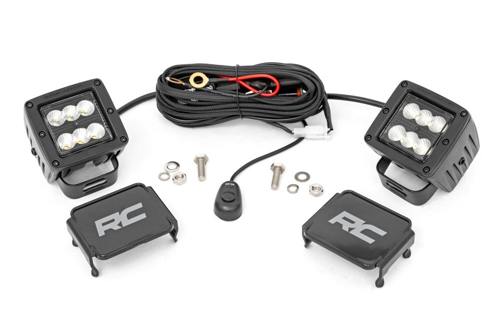 Rough Country 2 Inch Black Series LED Light Pods Pair Flood