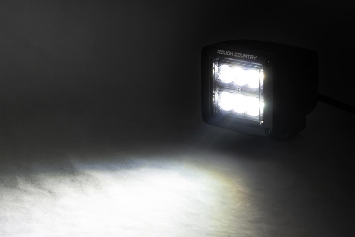 Rough Country 2 Inch Black Series LED Light Pods Spot Square