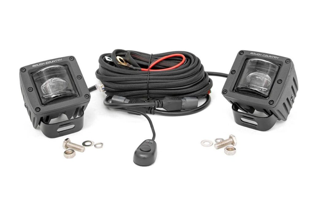 Rough Country 2 Inch Black Series LED Light Pods SAE Fog Pair