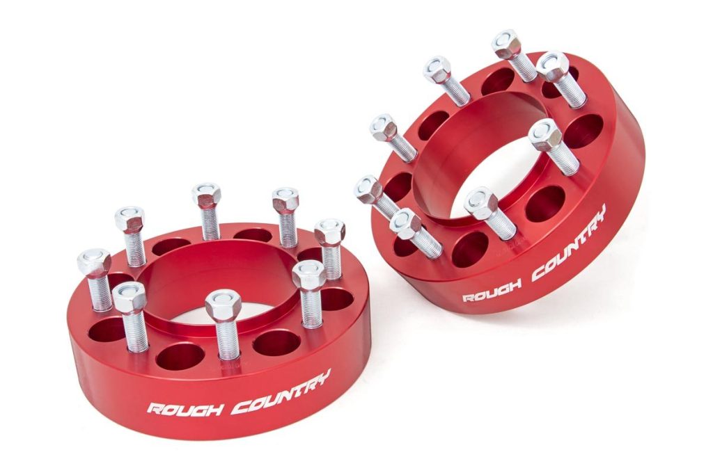 Rough Country 2 Inch Wheel Spacers 8x170 Red Ford F-250/F-350 Super Duty 4WD (03-26)