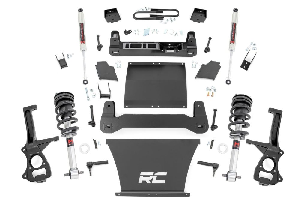 Rough Country 6 Inch Lift Kit Mono Leaf Rear M1 Struts/M1 Chevy Silverado 1500 (22-24)
