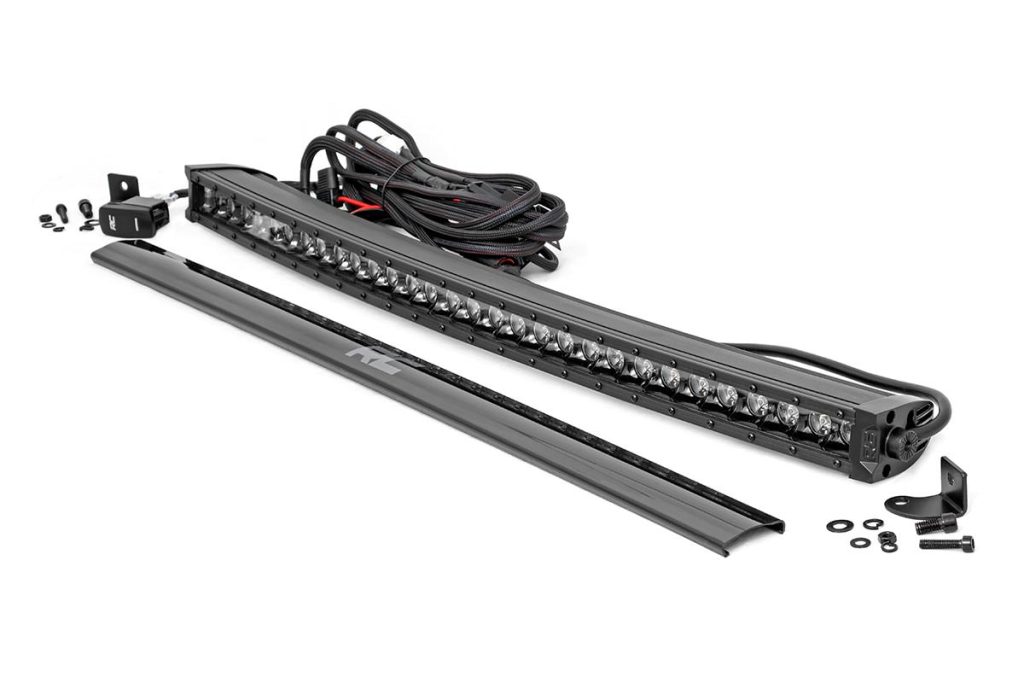 Rough Country 30 Inch Black Series LED Light Bar Curved Single Row Cool White DRL