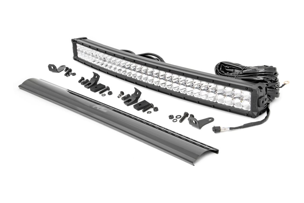 Rough Country 30 Inch Chrome Series LED Light Bar Curved Dual Row Cool White DRL