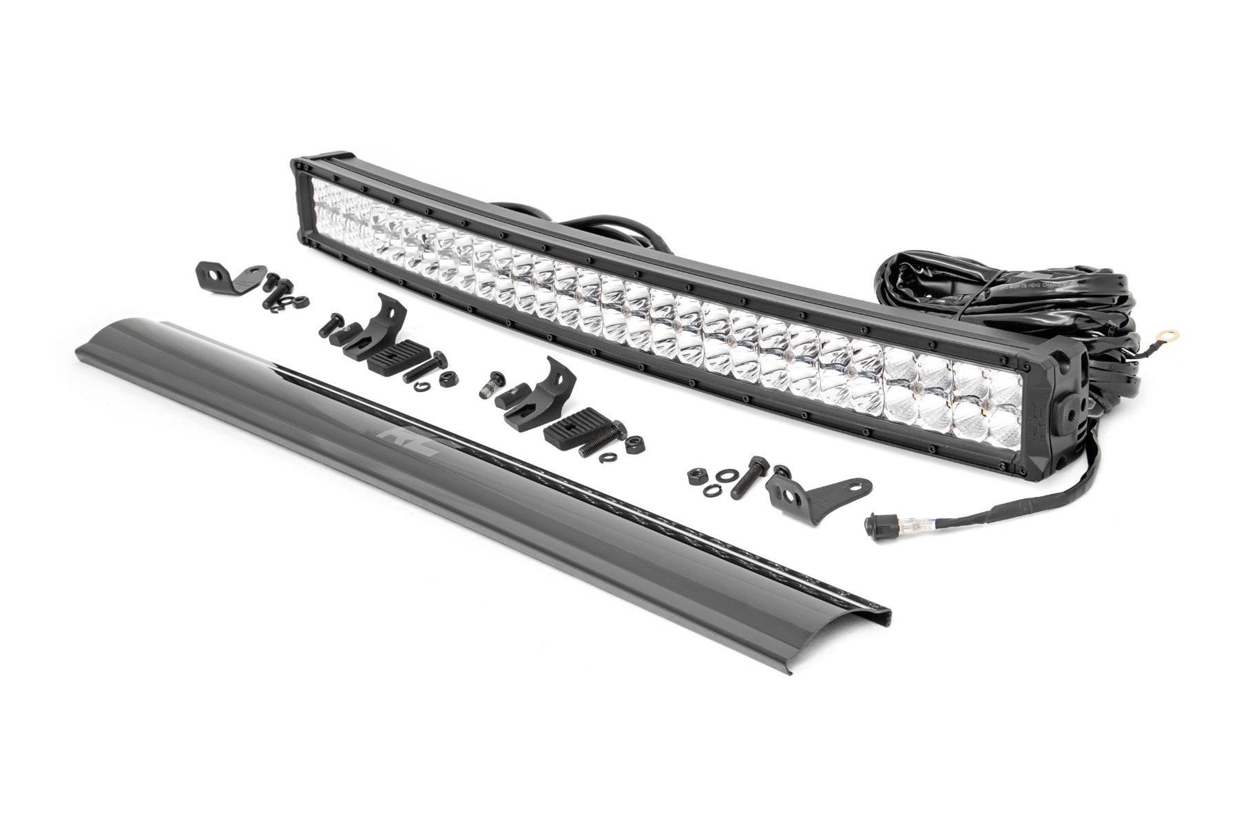 Rough Country 30 Inch Chrome Series LED Light Bar Curved Dual Row Cool White DRL
