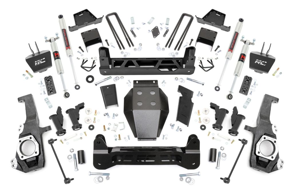 Rough Country 7 Inch Lift Kit Torsion Drop M1 w/ Overloads Chevy/GMC 2500HD/3500HD (20-26)