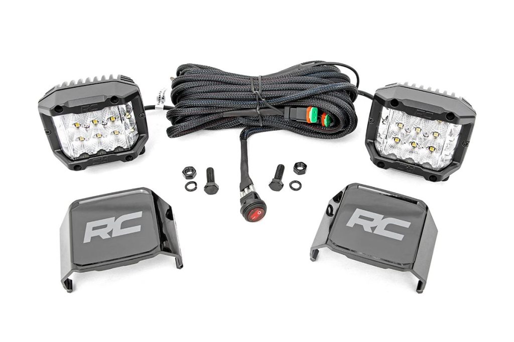 Rough Country 3 Inch Chrome Series LED Lights Wide Angle Osram Pair