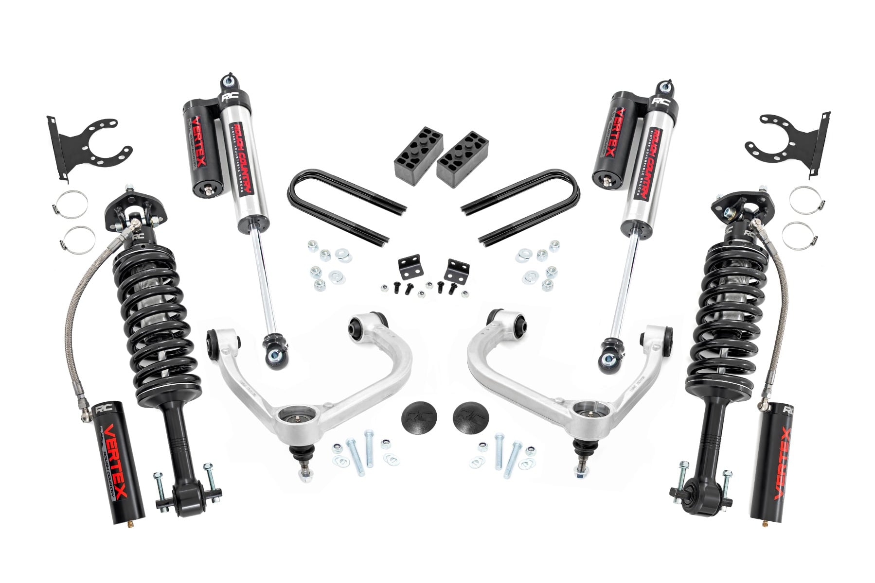 Rough Country 3 Inch Lift Kit Fabbed UCA Vertex Ford F-150 4WD (2021-2026)
