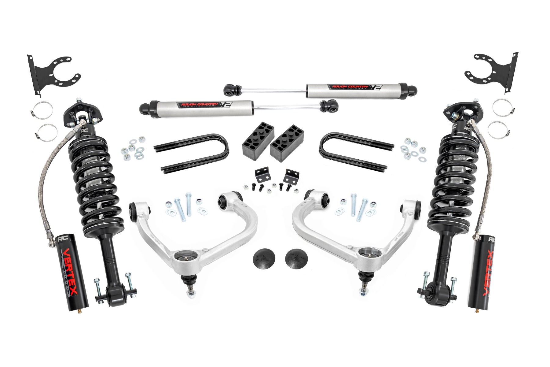 Rough Country 3 Inch Lift Kit Fabbed UCA Vertex/V2 Ford F-150 4WD (2021-2026)
