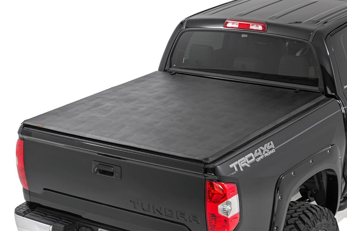 Rough Country Soft Tri-Fold Bed Cover 5’7″ Bed No OE Rail Toyota Tundra (07-21)