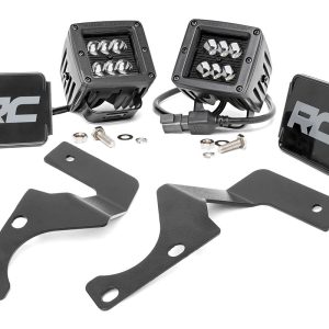 Rough Country LED Light Kit Ditch Mount 2β³ Black Spot Pair Toyota 4Runner (10-24)