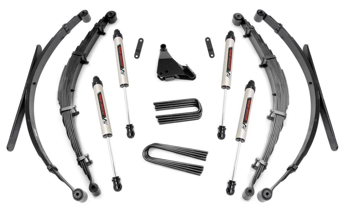 Rough Country 4 Inch Lift Kit Rear Springs V2 Ford F-250/F-350 Super Duty 4WD (99-04)