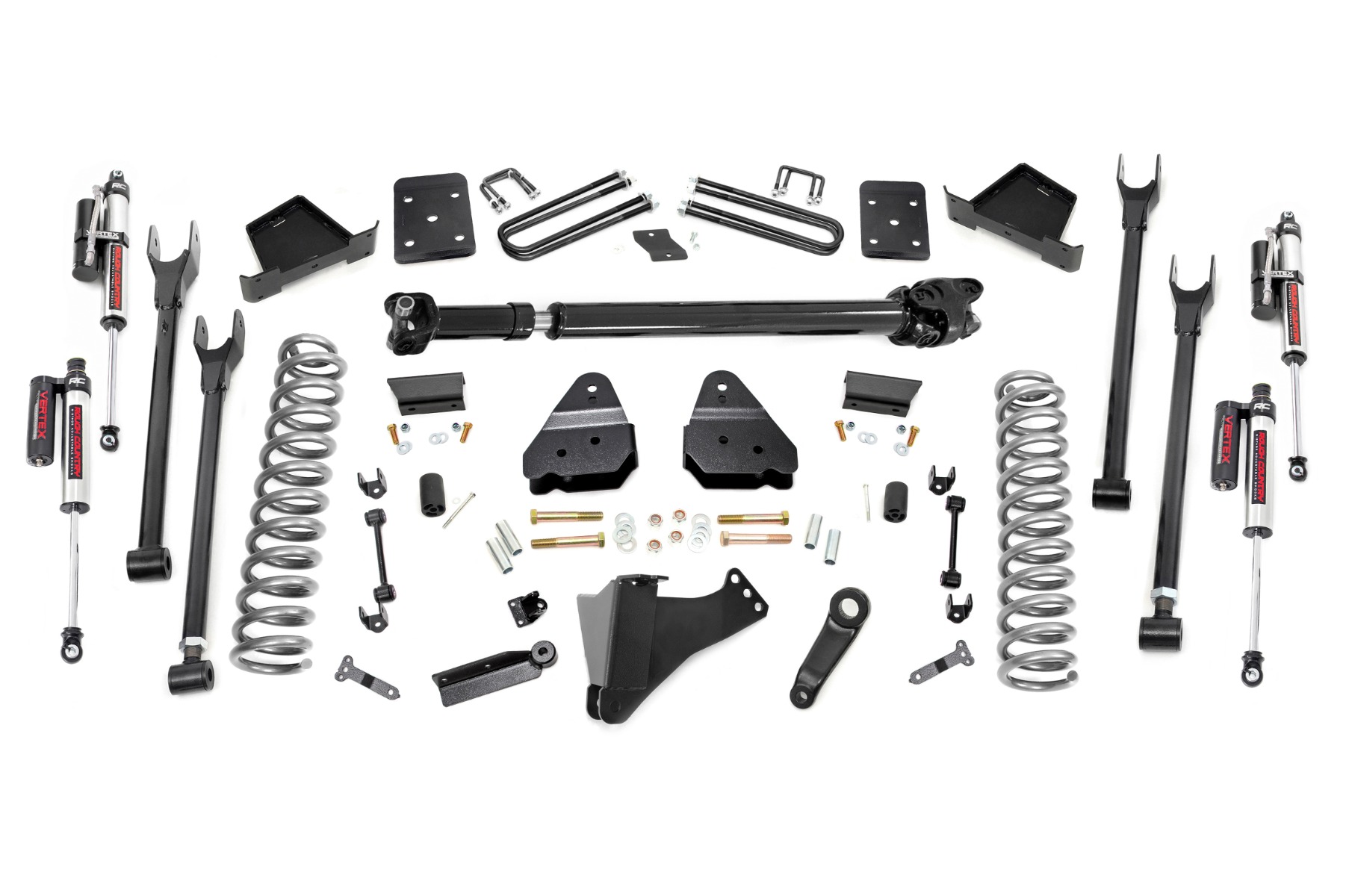 Rough Country 6 Inch Lift Kit Diesel 4-Link FR D/S Vertex Ford F-250/F-350 Super Duty (17-22)