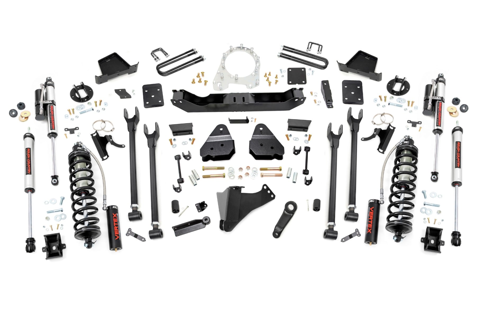 Rough Country 6 Inch Lift Kit 4-Link No OVLD C/O Vertex Ford F-250/F-350 Super Duty (17-22)