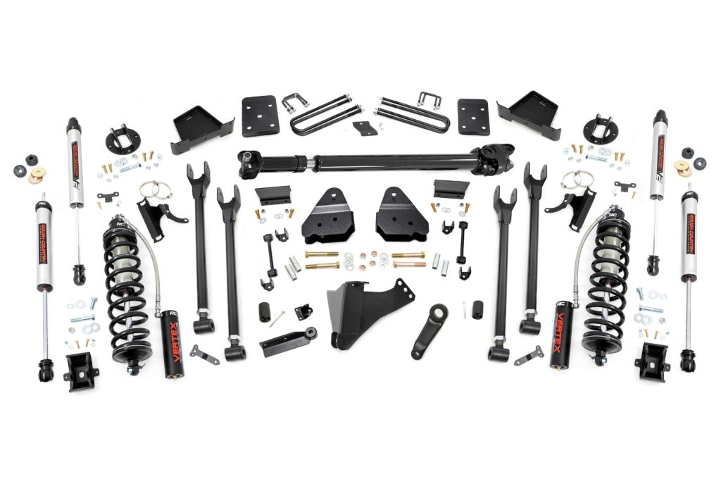 Rough Country 6 Inch Lift Kit Diesel 4-Link FR D/S C/O V2 Ford F-250/F-350 Super Duty (17-22)