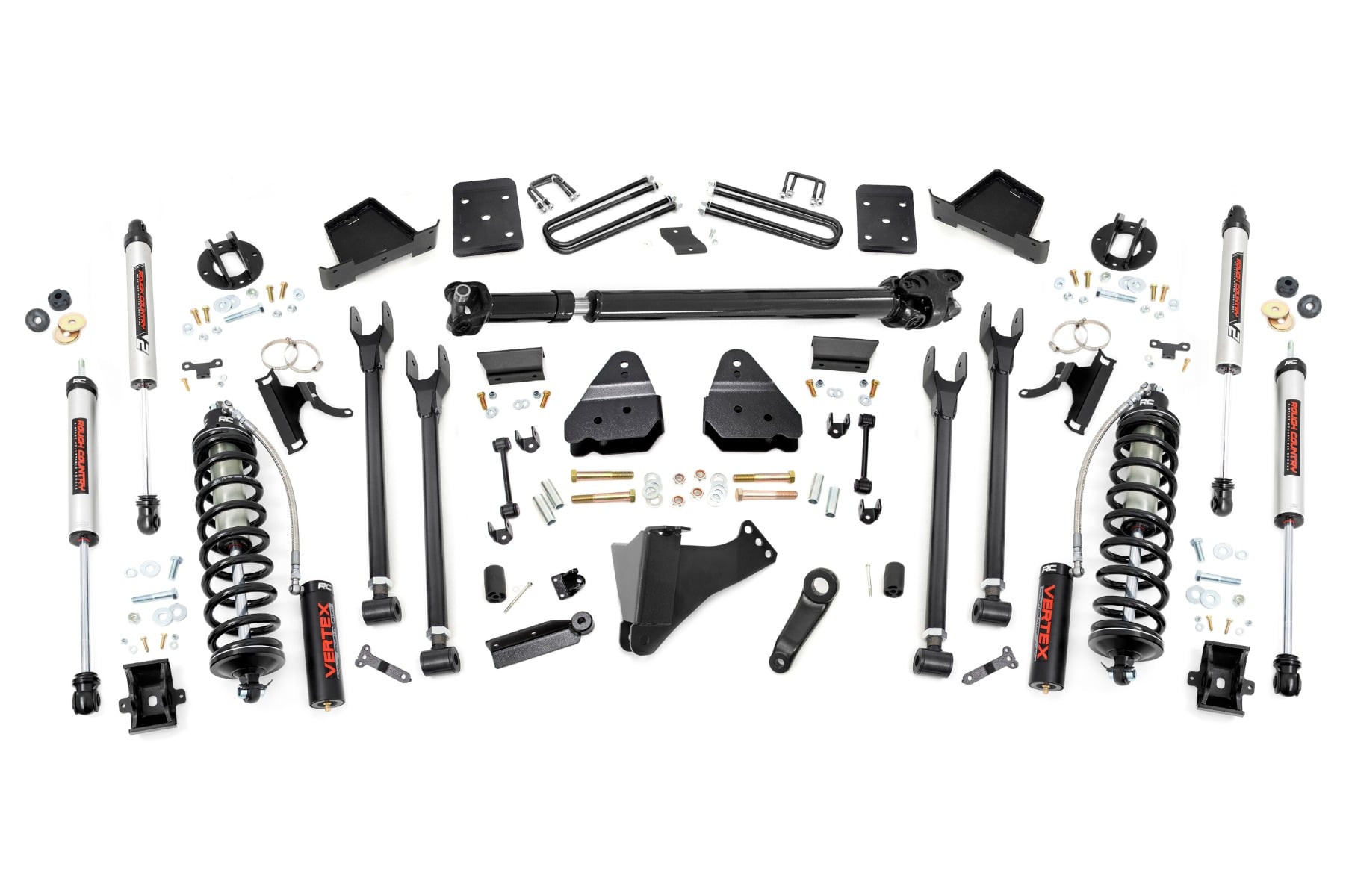 Rough Country 6 Inch Lift Kit Diesel 4-Link FR D/S C/O V2 Ford F-250/F-350 Super Duty (17-22)