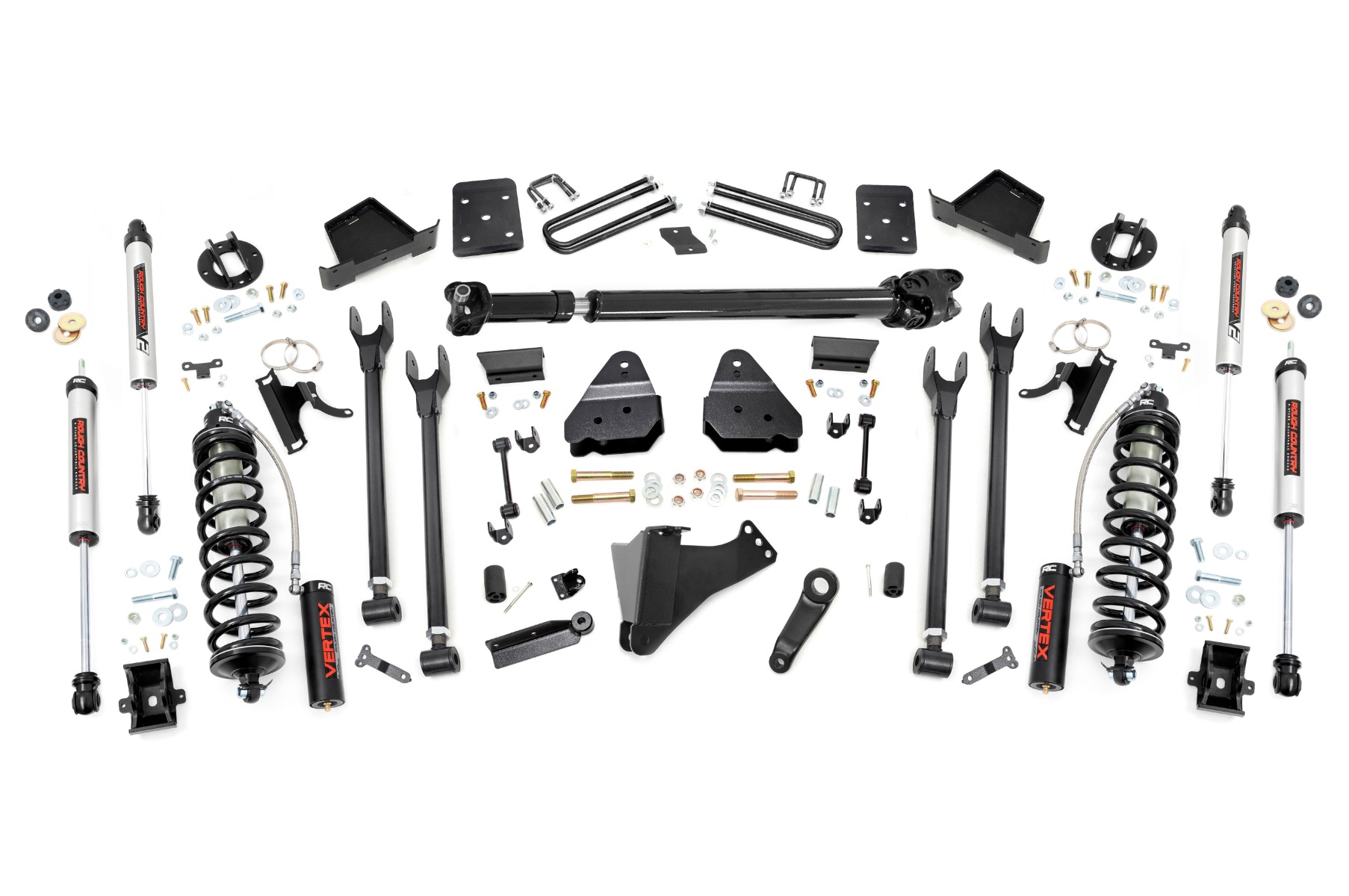 Rough Country 6 Inch Lift Kit Diesel 4 Link D/S C/O V2 Ford F-250/F-350 Super Duty (17-22)