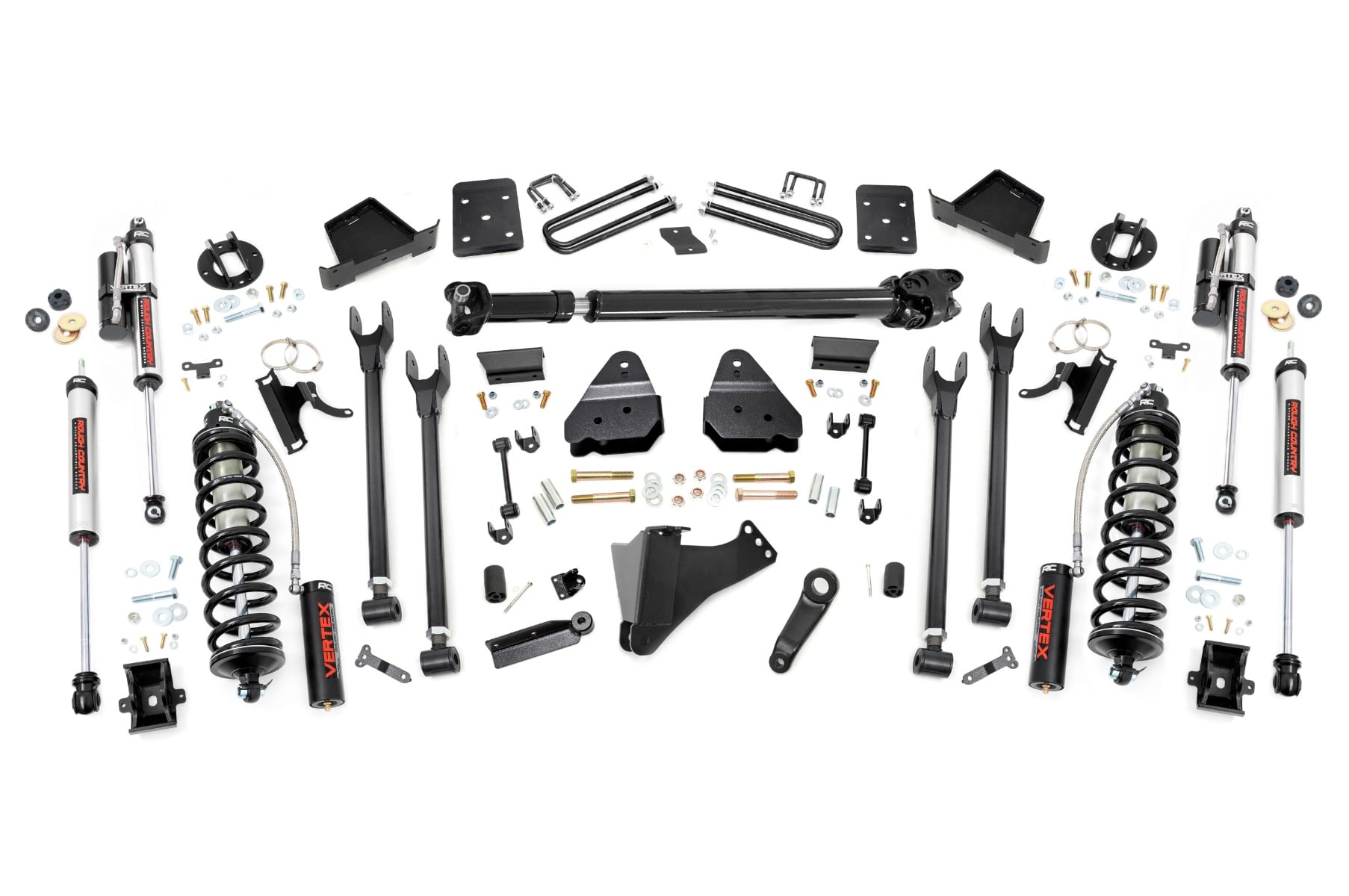 Rough Country 6 Inch Lift Kit Diesel 4-Link FR D/S C/O Vertex Ford F-250/F-350 Super Duty (17-22)