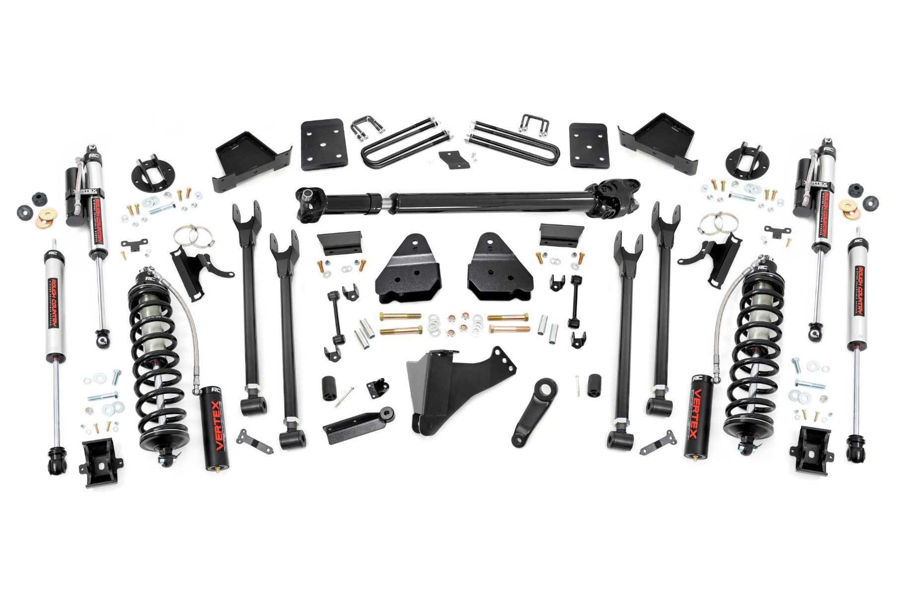 Rough Country 6 Inch Lift Kit 4-Link No OVLD D/S C/O Vertex Ford F-250/F-350 Super Duty (17-22)