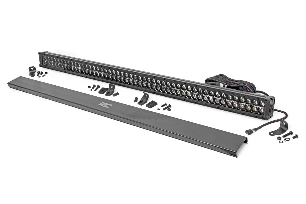 Rough Country 50 Inch Black Series LED Light Bar Dual Row Cool White DRL