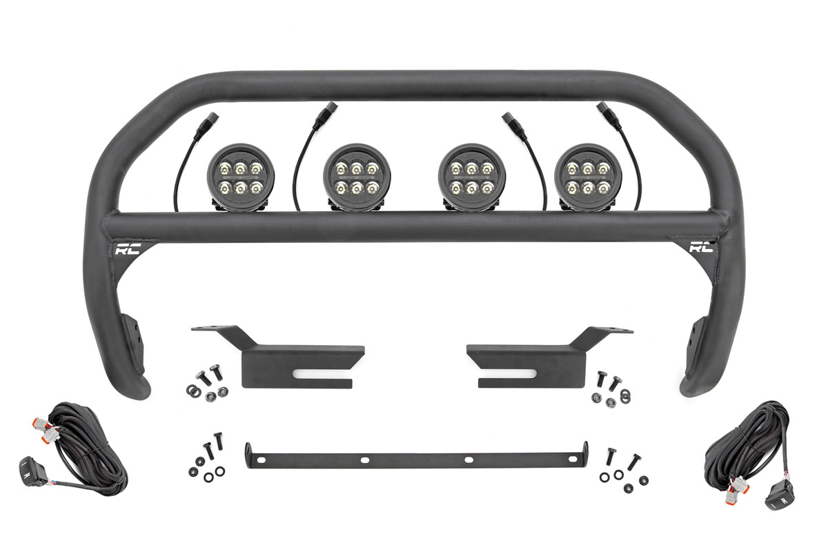 Rough Country Nudge Bar 3.5 Inch Round Led (x4) Ford Bronco 4WD (2021-2026)