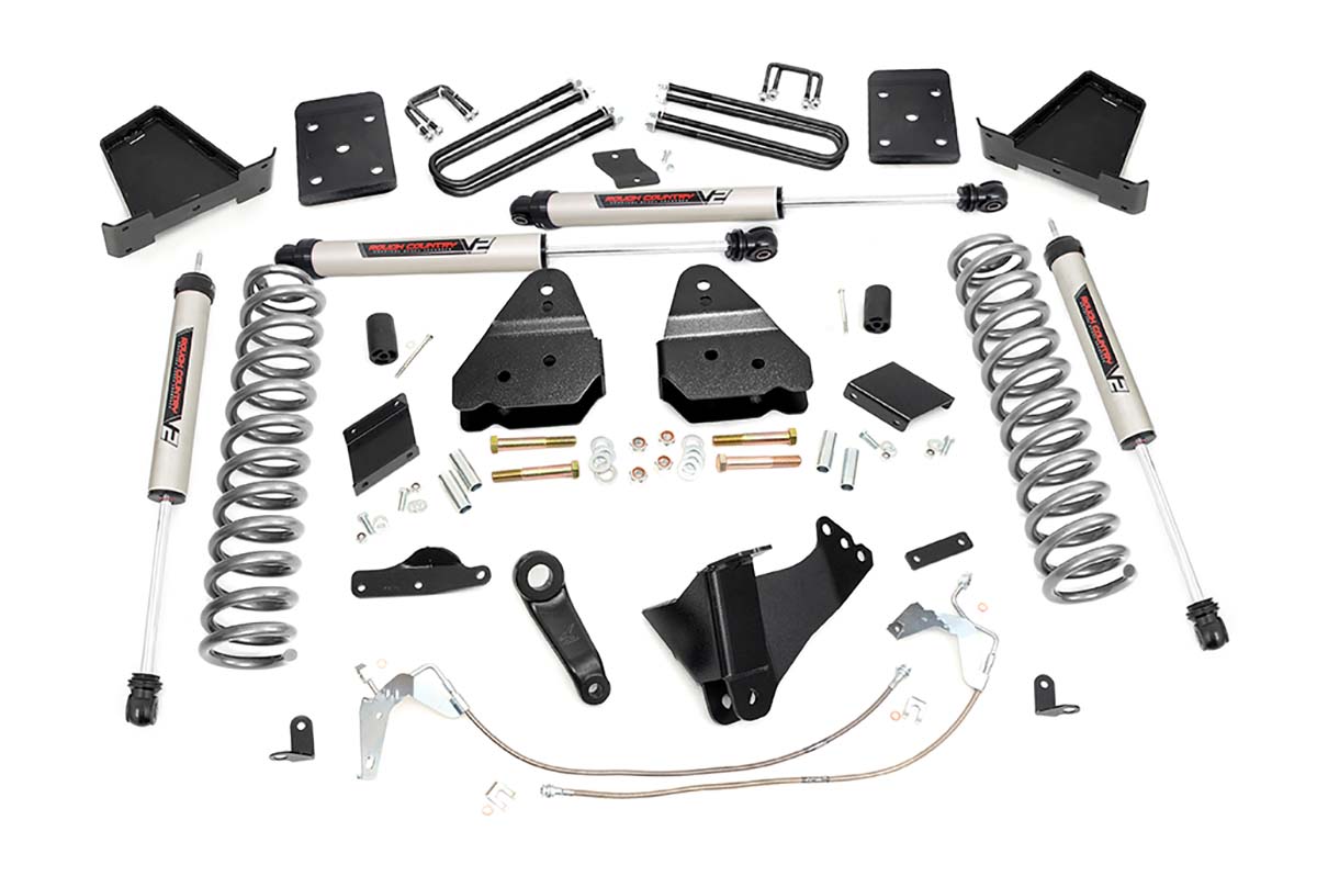 Rough Country 6 Inch Lift Kit Diesel No OVLD V2 Ford F-250 Super Duty 4WD (15-16)