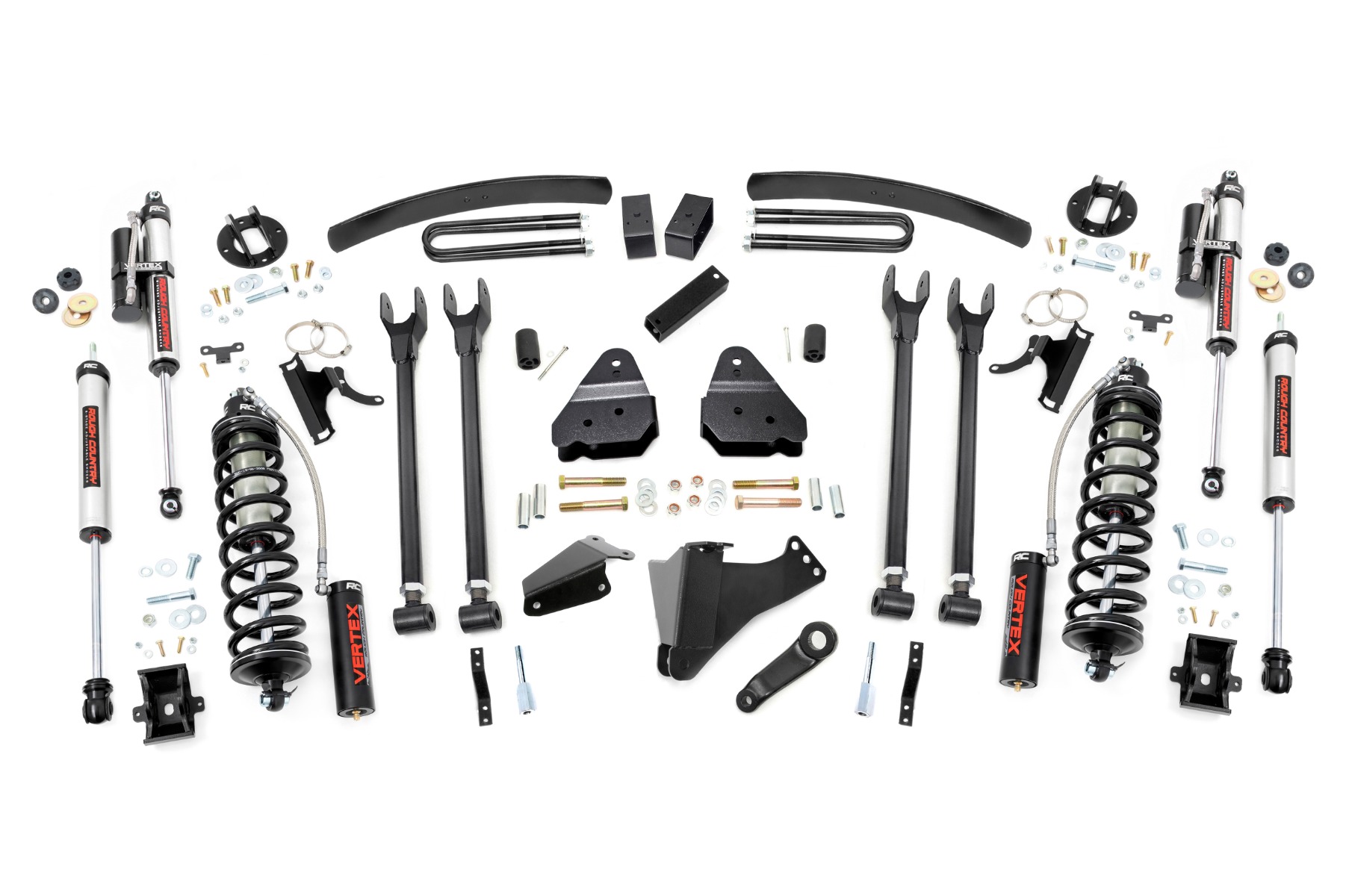 Rough Country 6 Inch Lift Kit Diesel 4 Link C/O Vertex Ford F-250/F-350 Super Duty (05-07)