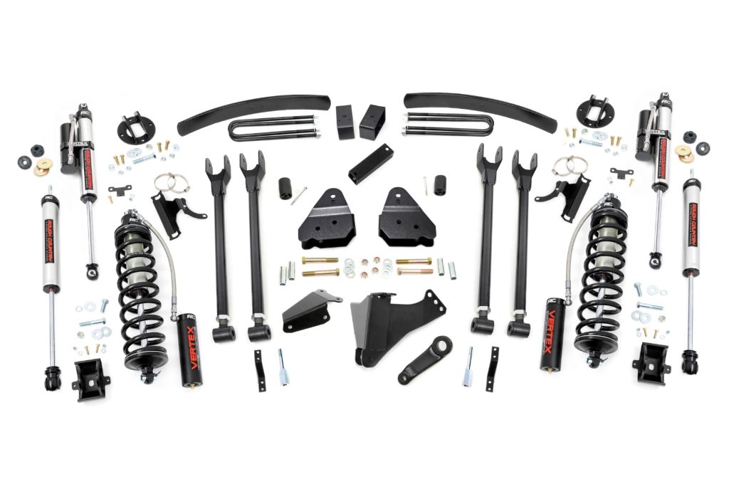 Rough Country 6 Inch Lift Kit Gas 4 Link OVLD C/O Vertex Ford F-250/F-350 Super Duty (05-07)